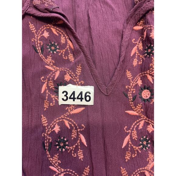 Knox Rose (Size XS) Peasant Dress Full‎ Length Red Embroidered Tassels Bohemian - Picture 8 of 8